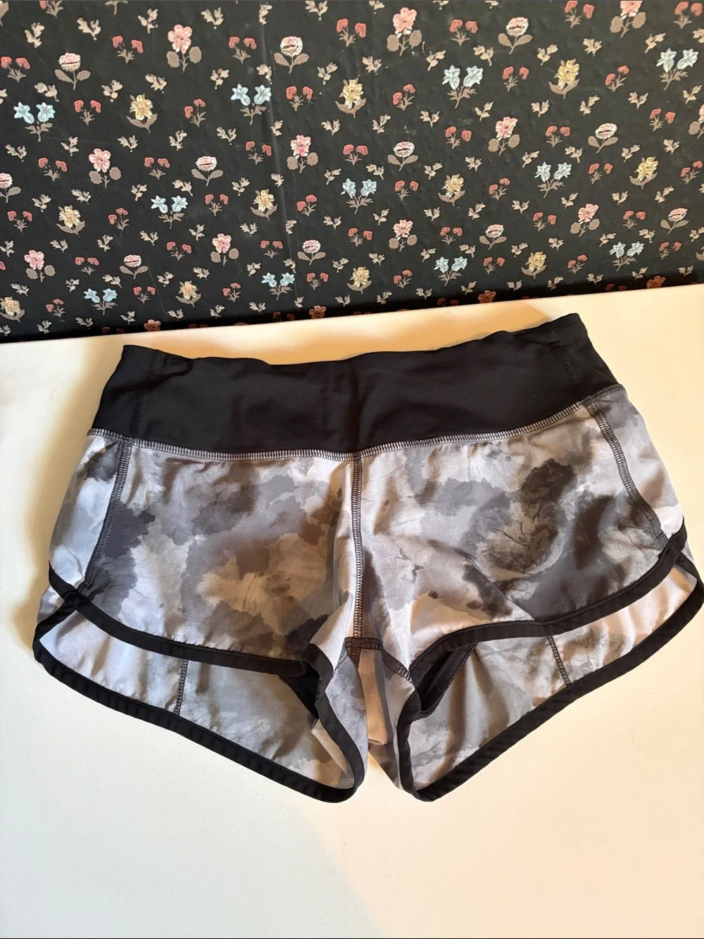 lululemon athletica Black and Gray Women's Running Shorts